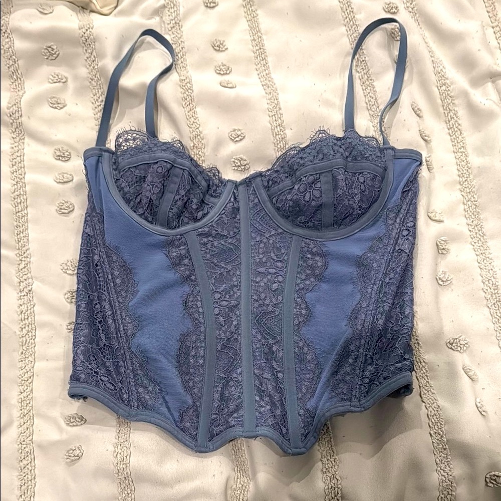 Urban Outfitters Blue Lace Corset Out From Under Size S